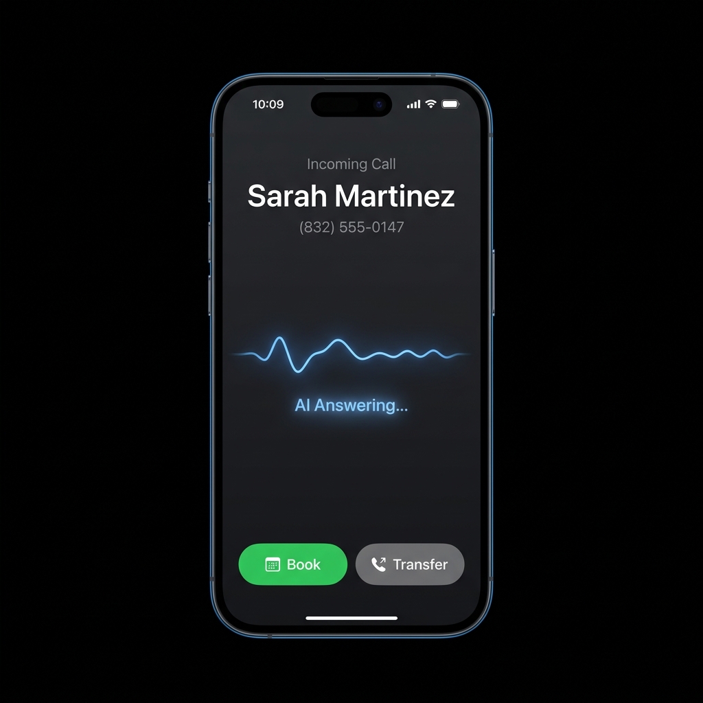 AI Voice Receptionist answering a call